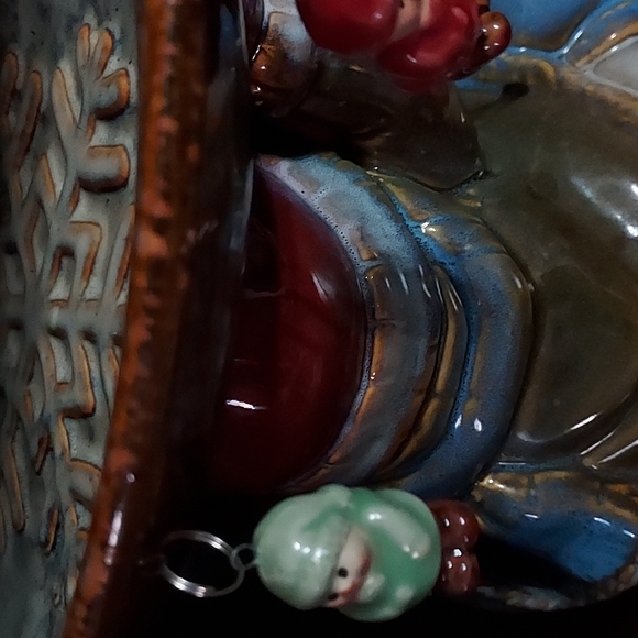 Ceramic Snowman w/Candy Dish 7 1/4 inches H x 7 3/4 inches W. Multicolors - Picture 11 of 12